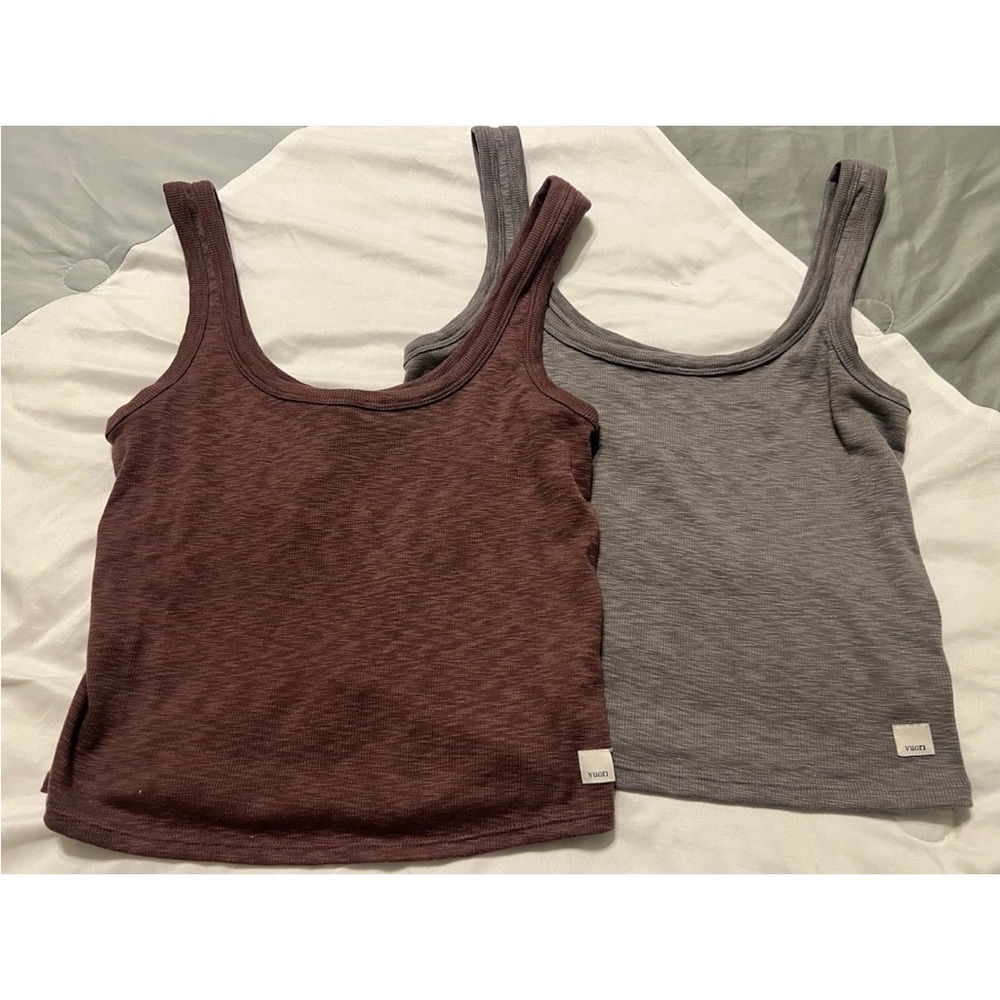 Vuori Women's Tank Tops in Gray and Brown